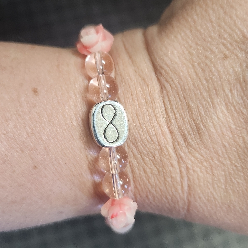 Infinity Beaded Rose Bracelet